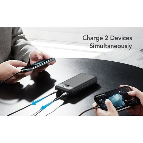 Powerbanka L20S 20 000mAh LCD, rychlonabíjecí 20W bílá - VERGER