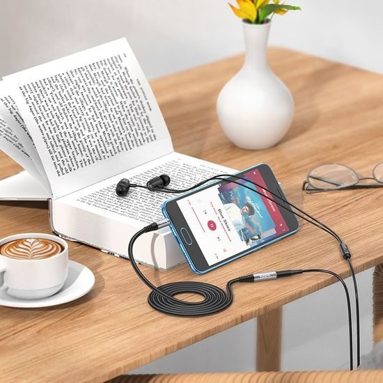 Kabel 3.5mm audio prodlužovací 2m černý - HOCO