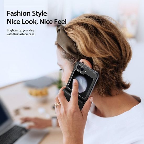 Obal / kryt na Samsung Z Flip6 5G čierny - Dux Ducis Brill