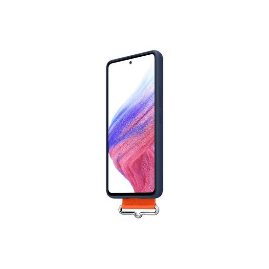 Obal / kryt pre Samsung Galaxy A53 5G modrý - silikónový kryt s pútkom