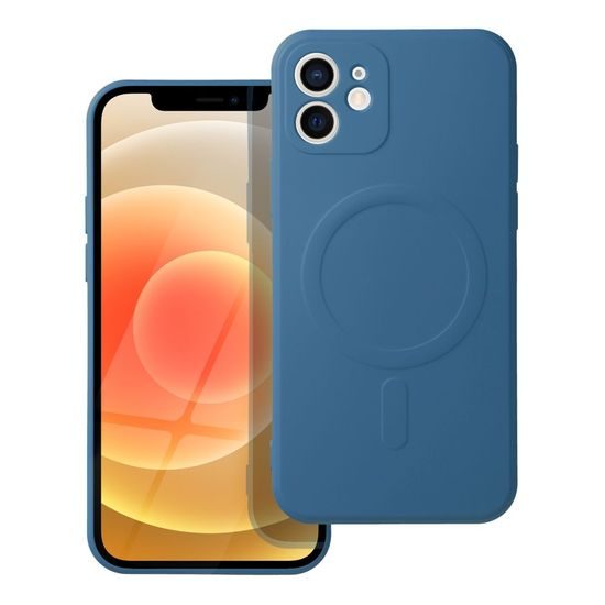 Obal / kryt na Apple iPhone 12 modrý - Sillicone Mag Cover