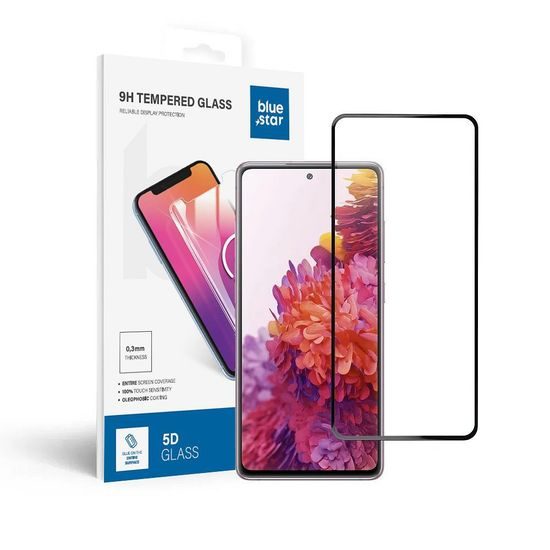 Tvrdené / ochranné sklo Samsung Galaxy S20 FE čierne - Full Face (plné lepidlo/malá veľkosť)