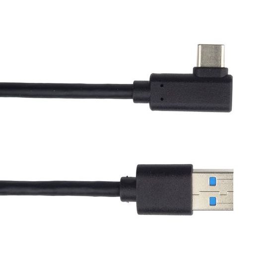 Kabel USB typ C zahnutý konektor 90° - USB 3.0 A/M, 1m