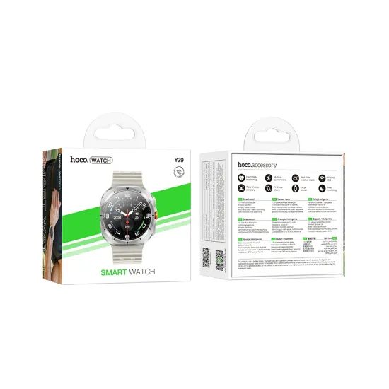 Chytré hodinky Hoco 1,5" TFT GPS s funkcí hovoru Y29 stříbrné