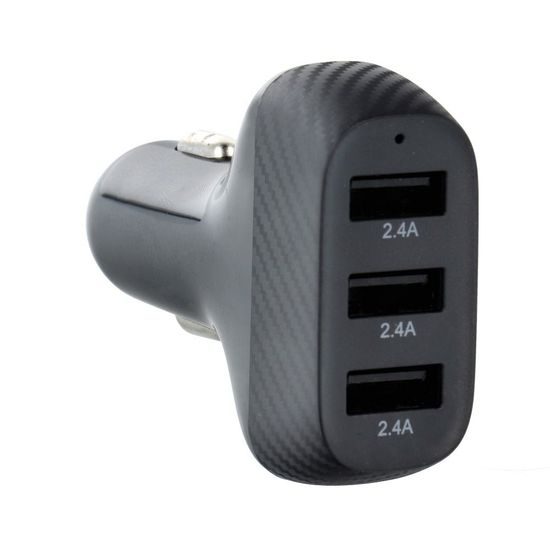 Nabíječka do auta QWE CARBON 3xUSB QC3.0 7.2A 36W CC271-3A černá