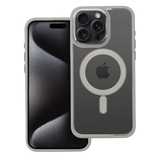 Obal / kryt na Apple iPhone 15 Pro Max titánovo sivé - COLOR EDGE MAG COVER