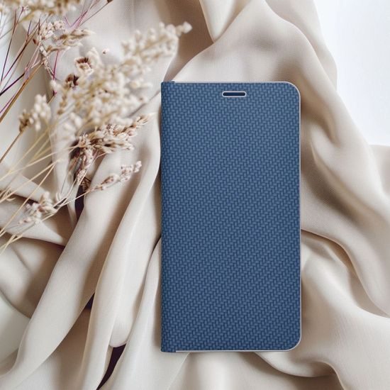 Puzdro / obal na Apple iPhone 14 Plus modré - kniha LUNA Carbon