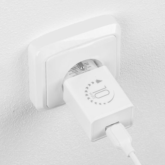 Cestovní nabíječka USB-A 10W + USB-A/USB-C Kabel 1m, bílá - OBAL:ME