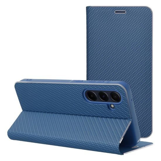 Pouzdro / obal na Xiaomi Redmi Note 10 / 10S modré - knížkové Forcell LUNA Carbon