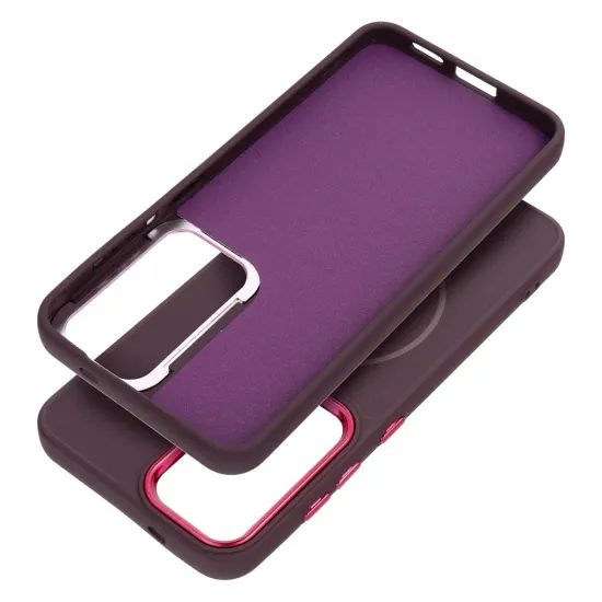 Obal / kryt na Samsung Galaxy S25 PLUS fialový - Frame MagCover