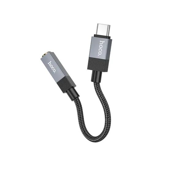 Audio adaptér USB-C / 3,5mm jack / DAC čip / černý - Hoco