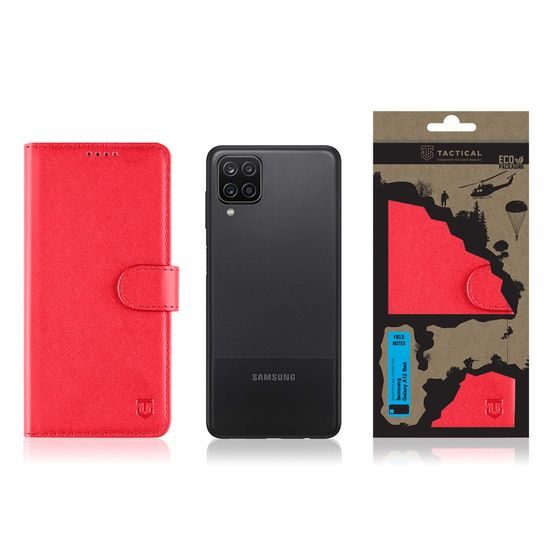 Pouzdro / obal na Samsung Galaxy A12 červené - knížkové Tactical Field Notes
