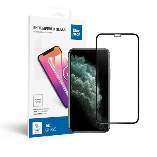 Tvrdené / ochranné sklo Apple iPhone X / XS / 11 PRO čierne - BlueStar 5D