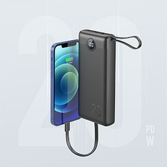 Powerbanka C20 20 000mAh (Micro + Typ C + Lightning) černá - VEGER