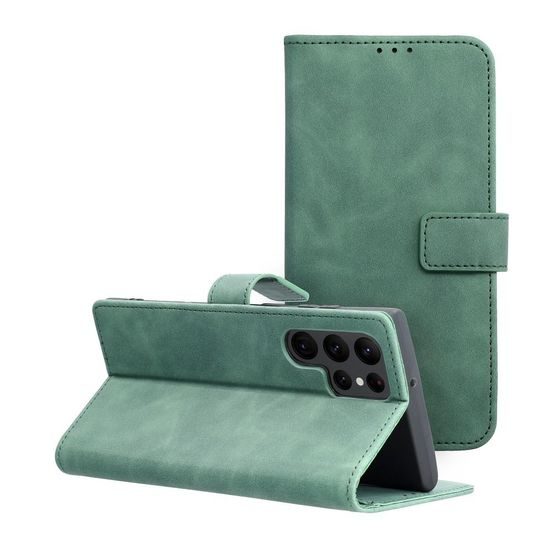 Puzdro / obal pre Samsung Galaxy S22 Ultra zelené - kniha Forcell Tender
