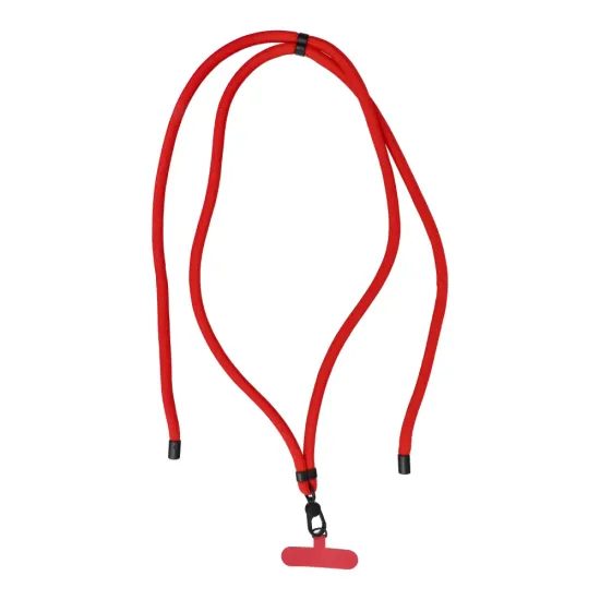 Přívěšek SWING na telefon s nastavitelnou délkou / délka šňůrky 165cm (max 82,5cm ve smyčce) / na rameno nebo krk - červený