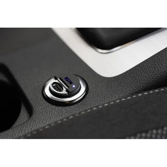 Autonabíječka 2xUSB-C výstupem v miniaturním provedení, podpora PD, 30W, černá - FIXED
