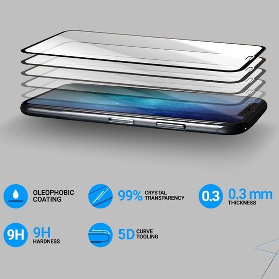 Tvrzené / ochranné sklo Samsung Galaxy A42 5G černé - 5D Full Glue Roar Glass