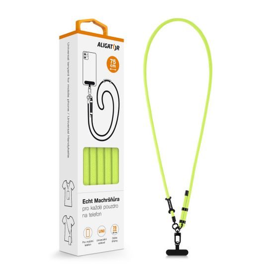 Šnůra pro mob. tel. neon zelená - Aligator