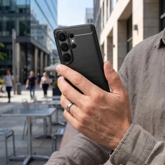 Obal / kryt na Motorola EDGE 50 Fusion černý - CARBON 2.0