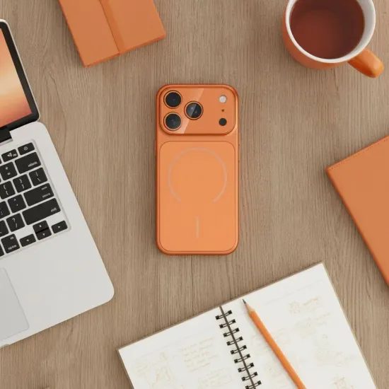 Obal / kryt na Apple iPhone 13 Pro Max oranžový - Case MAKE 17 MagSafe