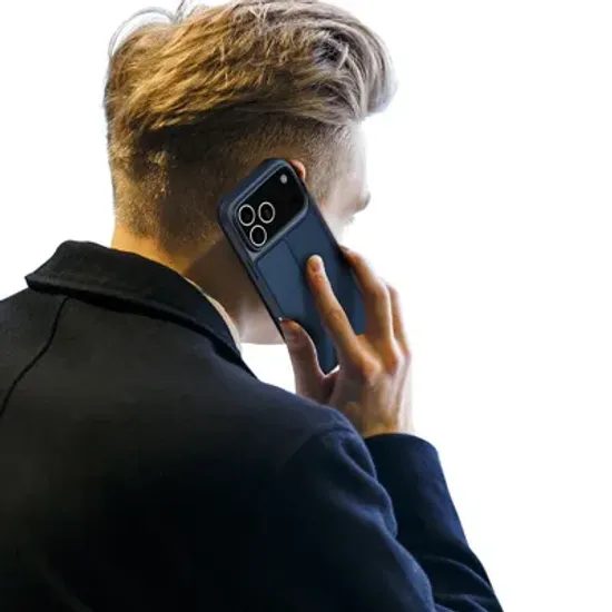 Pouzdro / obal na Apple iPhone 17 Pro modré - knížkové DUX DUCIS