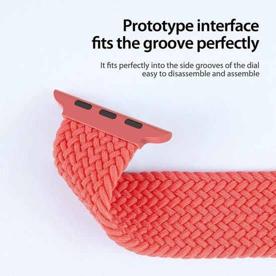 Pružný pletený řemínek na hodinky Apple Watch 38/40/41 mm, růžový - Dux Ducis