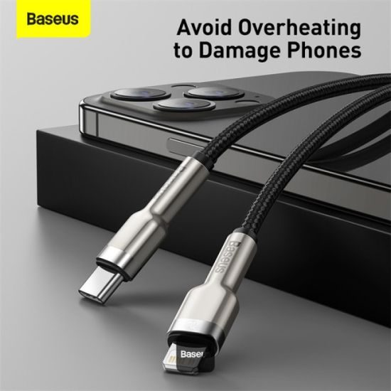 Datový / nabíjecí kabel USB-C na Lightning 0,25m PD 20W černý - BASEUS Cafule