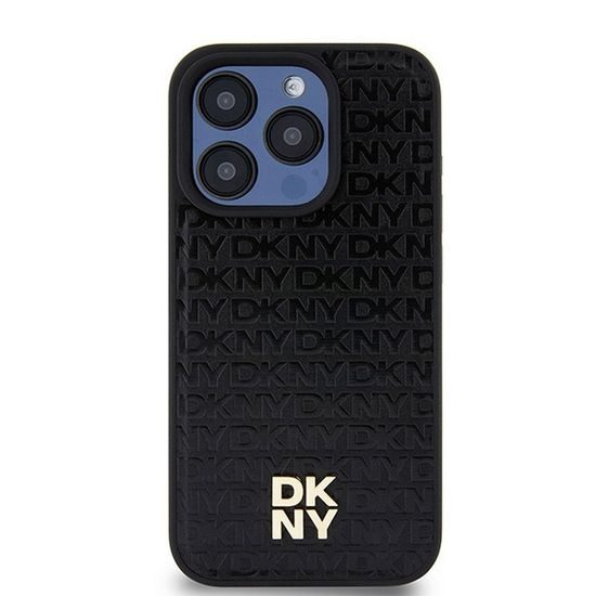 Obal / kryt na Apple iPhone 15 Pro černý - DKNY PU Leather Grid Pattern