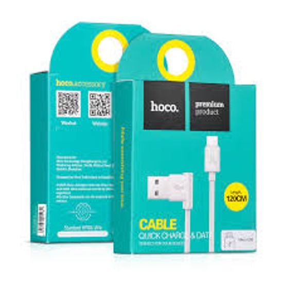 HOCO USB kábel tvaru L UPM10 micro USB 1,2M biely