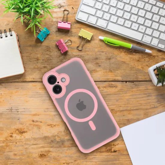 Obal / kryt na Apple iPhone 15 růžový s MagSafe - FULL MATTE MAG COVER