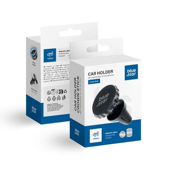 Magnetický držák do ventilace kompatibilní s MagSafe černý - Blue Star Crown Magnetic
