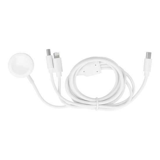 Kábel 3v1 USB Type-C / Lightning 8-pin / Apple Watch - Kábel USB Type-C - Biely