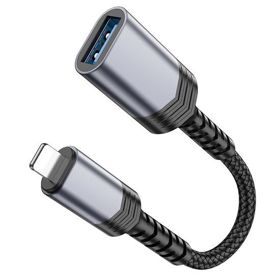 Adaptér Lightning (samec) / USB-A (samice) černý - HOCO