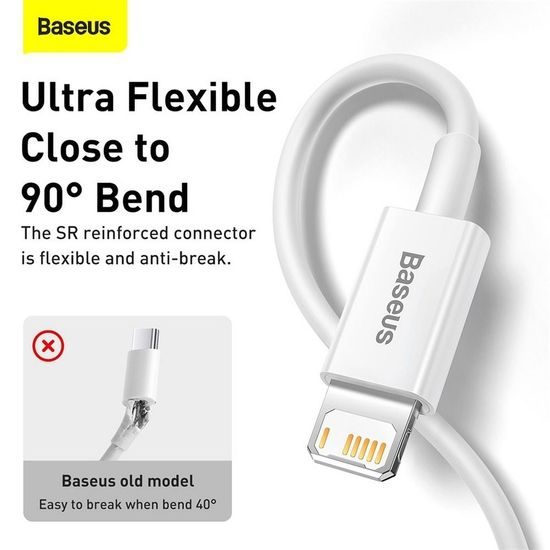 Kabel USB na Apple, Lightning 8-pin, 2,4A , 1m, bílý - Baseus