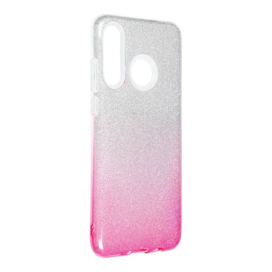 Obal / kryt na Huawei P30 Lite stříbrno/růžový - Forcell SHINING