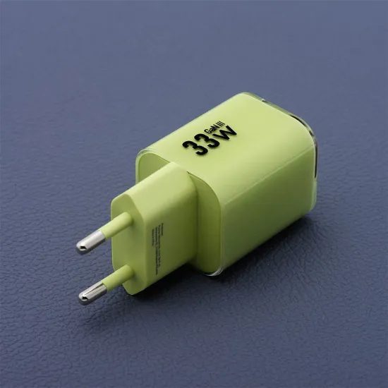 Cestovní nabíječka 33W GaN3 s kabelem, USB C + USB A zelená - FORCELL
