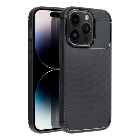 Obal / kryt na qApple iPhone 14 PRO čierne - CARBON Premium