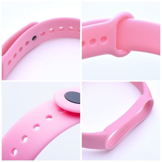 Silikonový řemínek Strap pro Xiaomi Mi band 5 / 6 / 7 růžový - Strap Silicone