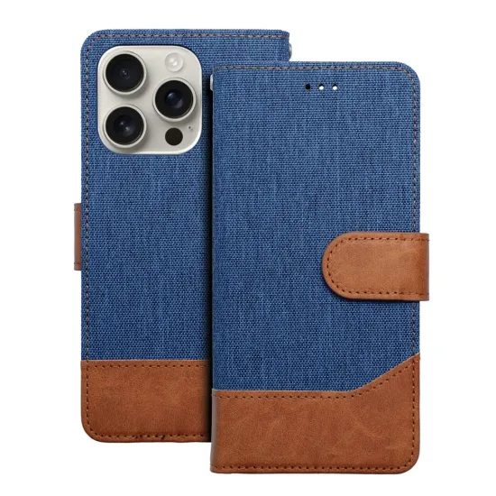 Pouzdro / obal na Apple iPhone 16 Pro modré - knížkové Jeans