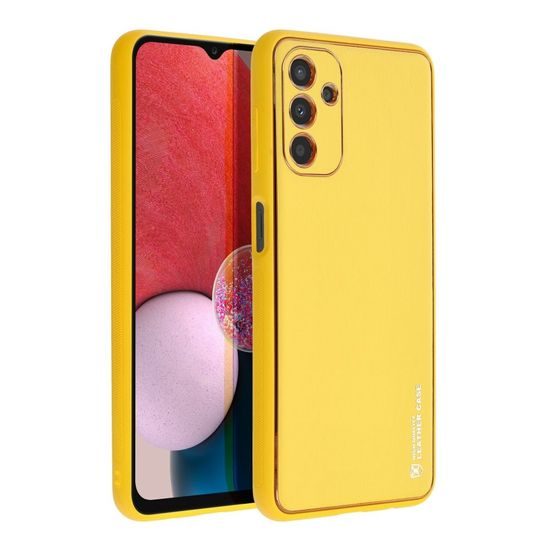 Obal / kryt na Samsung Galaxy A13 5G / A04S žlutý - Forcell LEATHER Case