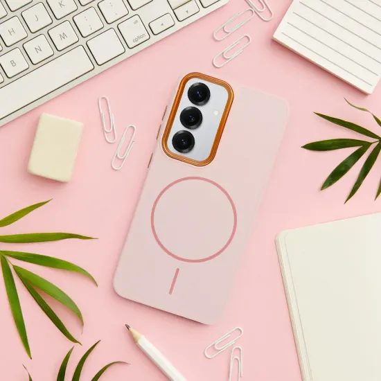 Obal / kryt na Samsung Galaxy A57 růžový - Frame MagCover
