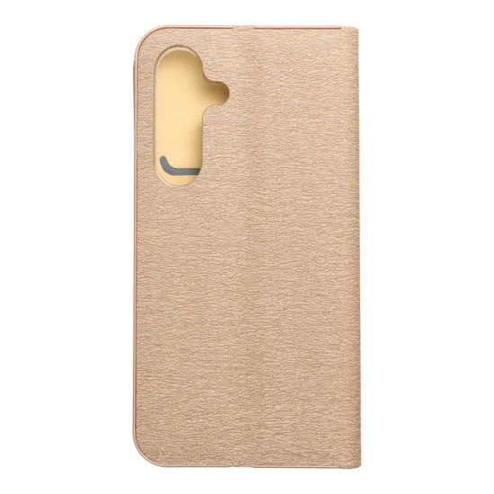 Pouzdro / obal na Samsung Galaxy S25 zlaté - knížkové LUNA