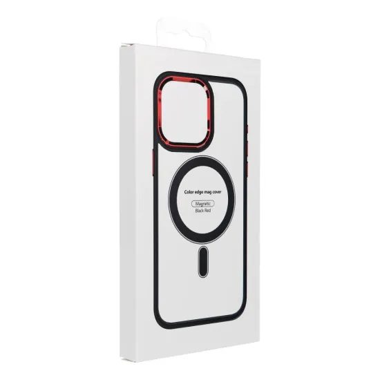 Obal / kryt na Apple iPhone 17 Air černo-červený s MagSafe - COLOR EDGE MAG COVER