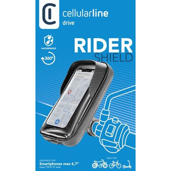 Univerzální držák na řídítka pro motorku i kolo - Cellularline Rider Shield