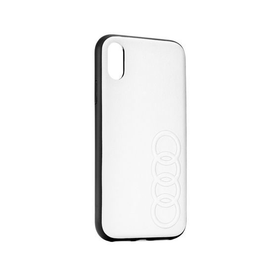 Obal / kryt na Apple iPhone X / XS biele - Originálne AUDI Leather