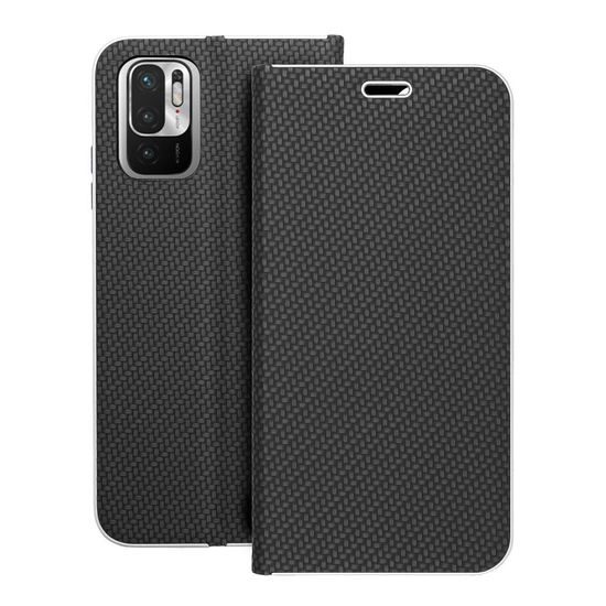 Pouzdro / obal na Xiaomi Redmi Note 10 / 10S černé - knížkové Forcell LUNA Carbon