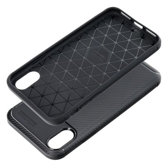 Obal / kryt na Apple iPhone X / XS čierne - Forcell CARBON