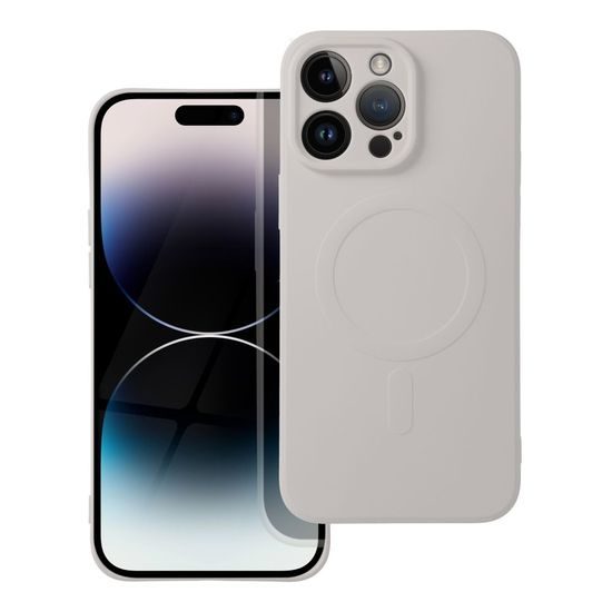 Obal / kryt pro Apple iPhone 14 Pro Max bílý - Silicone Mag Cover