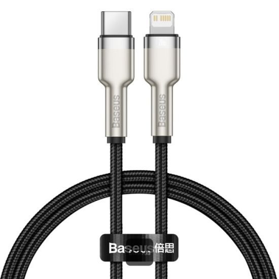 Datový / nabíjecí kabel USB-C na Lightning 0,25m PD 20W černý - BASEUS Cafule